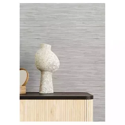 Kirklands Home Wall Murals & Wallpaper|Textured Grassweave Peel & Stick Wallpaper Gray