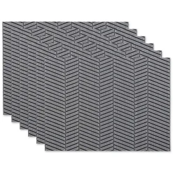 Kirklands Home Table Linens|Textured Twill Weave Placemats, Set of 6 Gray