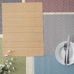Kirklands Home Table Linens|Textured Twill Weave Placemats, Set of 6 Gray