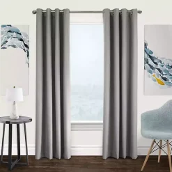 Kirklands Home Curtains & Drapes|Thatched Blackout Curtain Panel, 95 in. Gray