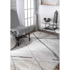 Kirklands Home Area Rugs|Gray Thigpen Diamond Area Rug, 5x8