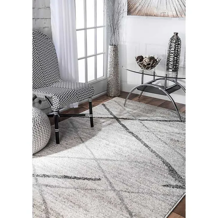 Kirklands Home Area Rugs|Gray Thigpen Diamond Area Rug, 5x8