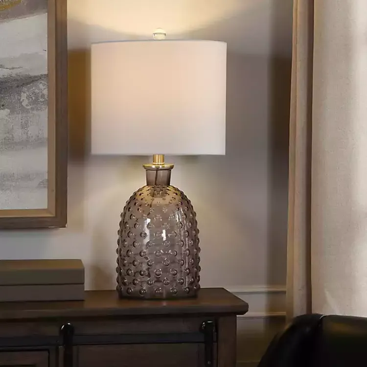 Kirklands Home Table Lamps|Tinted Glass Jar Table Lamp Gray