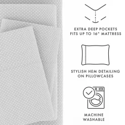 Kirklands Home Bed Sheets|Tiny Hearts 3-pc. Twin Sheet Set Gray