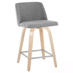 Kirklands Home Bar Stools & Counter Height Stools|Torino Upholstered Counter Stools, Set of 2 Gray