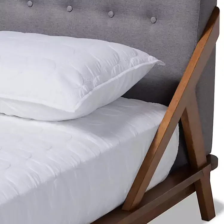 Kirklands Home Beds & Headboards|Tufted and Natural Walnut King Platform Bed Gray