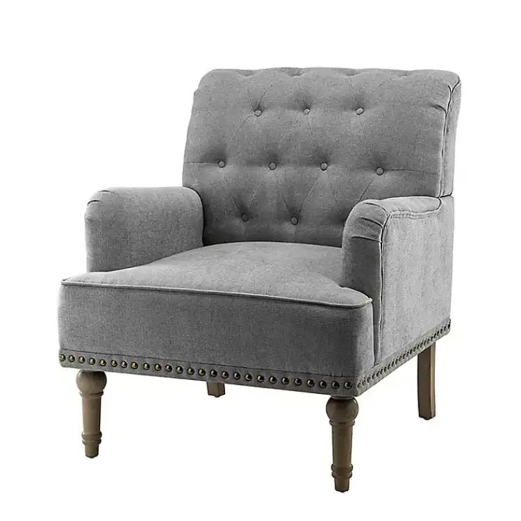 Kirklands Home Accent Chairs|Tufted Britt Accent Chair Gray