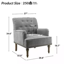 Kirklands Home Accent Chairs|Tufted Britt Accent Chair Gray