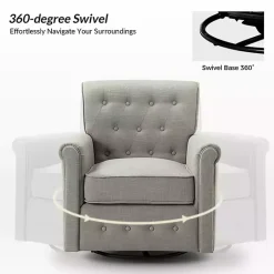 Kirklands Home Accent Chairs|Tufted Swivel Armchair Gray