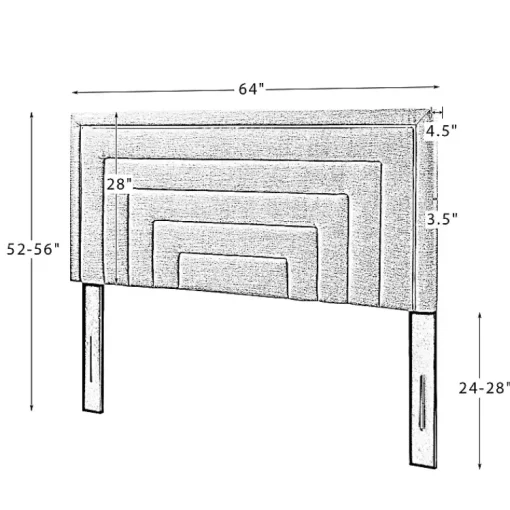 Kirklands Home Beds & Headboards|Tufted Upholstered Adjustable Queen Headboard Gray