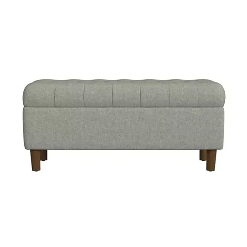 Kirklands Home Benches & Ottomans|Tufted Upholstered Storage Bench Gray