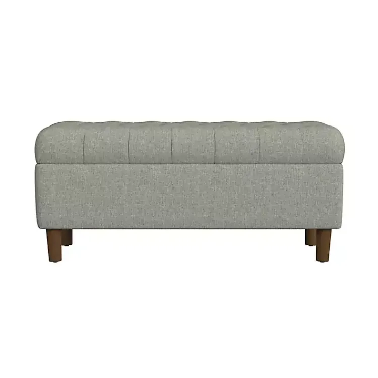 Kirklands Home Benches & Ottomans|Tufted Upholstered Storage Bench Gray