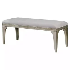 Kirklands Home Dining Chairs|Tufted Upholstered Silver Dining Bench Gray