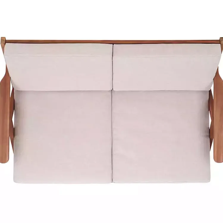 Kirklands Home Outdoor Seating|Upholstered Acacia Wood Outdoor Loveseat Gray