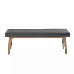 Kirklands Home Benches & Ottomans|Upholstered and Wood Legs Bench Gray