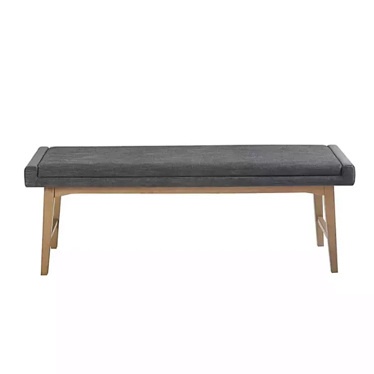 Kirklands Home Benches & Ottomans|Upholstered and Wood Legs Bench Gray