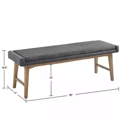 Kirklands Home Benches & Ottomans|Upholstered and Wood Legs Bench Gray