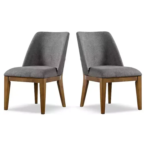 Kirklands Home Dining Chairs|Upholstered Cassie Dining Chairs, Set of 2 Gray