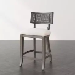 Kirklands Home Bar Stools & Counter Height Stools|Gray Upholstered Farmhouse Counter Stool