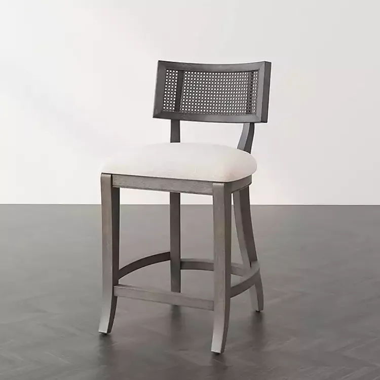 Kirklands Home Bar Stools & Counter Height Stools|Gray Upholstered Farmhouse Counter Stool