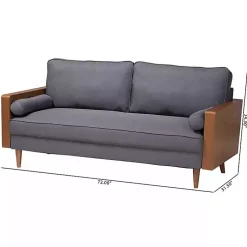 Kirklands Home Sofas & Loveseats|Upholstered Harley Walnut Sofa Gray