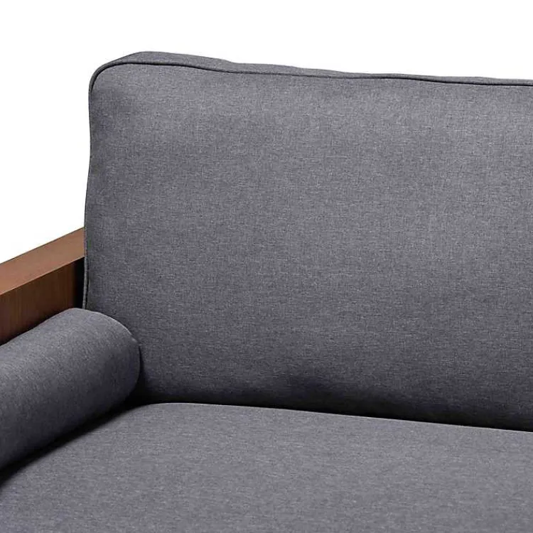 Kirklands Home Sofas & Loveseats|Upholstered Harley Walnut Sofa Gray