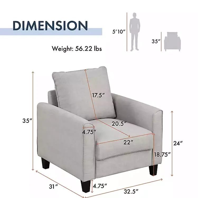 Kirklands Home Accent Chairs|Upholstered Jorden Accent Chair Gray