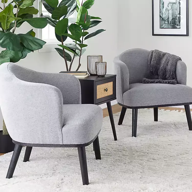 Kirklands Home Accent Chairs|Upholstered Midcentury Modern Accent Chair Gray