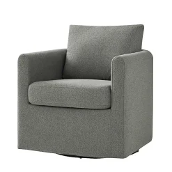 Kirklands Home Accent Chairs|Upholstered Vasser Slipcover Swivel Chair Gray