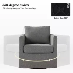 Kirklands Home Accent Chairs|Upholstered Vasser Slipcover Swivel Chair Gray