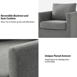 Kirklands Home Accent Chairs|Upholstered Vasser Slipcover Swivel Chair Gray