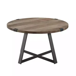 Kirklands Home Coffee Tables|Urban Rustic Round Coffee Table Gray