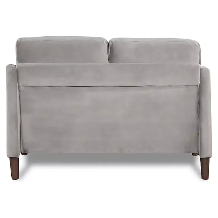 Kirklands Home Sofas & Loveseats|Velvet Upholstered Modern Loveseat Gray
