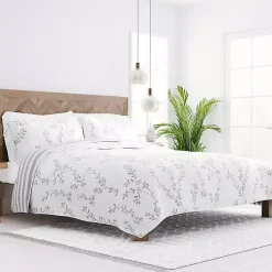 Kirklands Home Quilts|Gray Vines Reversible 3-pc. Queen Quilt Set