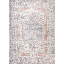 Kirklands Home Area Rugs|Vintage Floral Washable Area Rug, 8x10 Gray