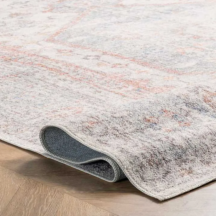 Kirklands Home Area Rugs|Vintage Floral Washable Area Rug, 8x10 Gray