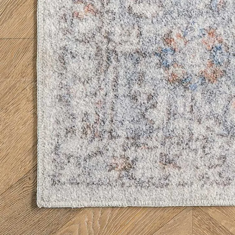 Kirklands Home Area Rugs|Vintage Floral Washable Area Rug, 8x10 Gray