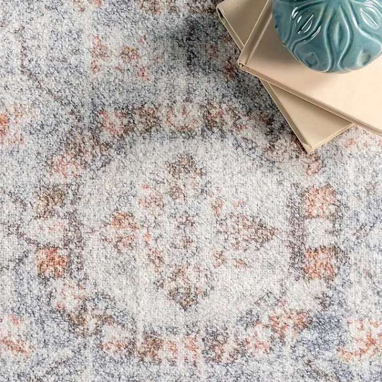 Kirklands Home Area Rugs|Vintage Floral Washable Area Rug, 8x10 Gray