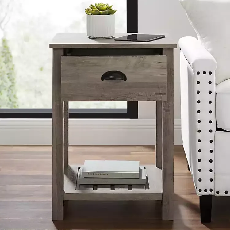 Kirklands Home Accent & End Tables|Wash Country Accent Table Gray