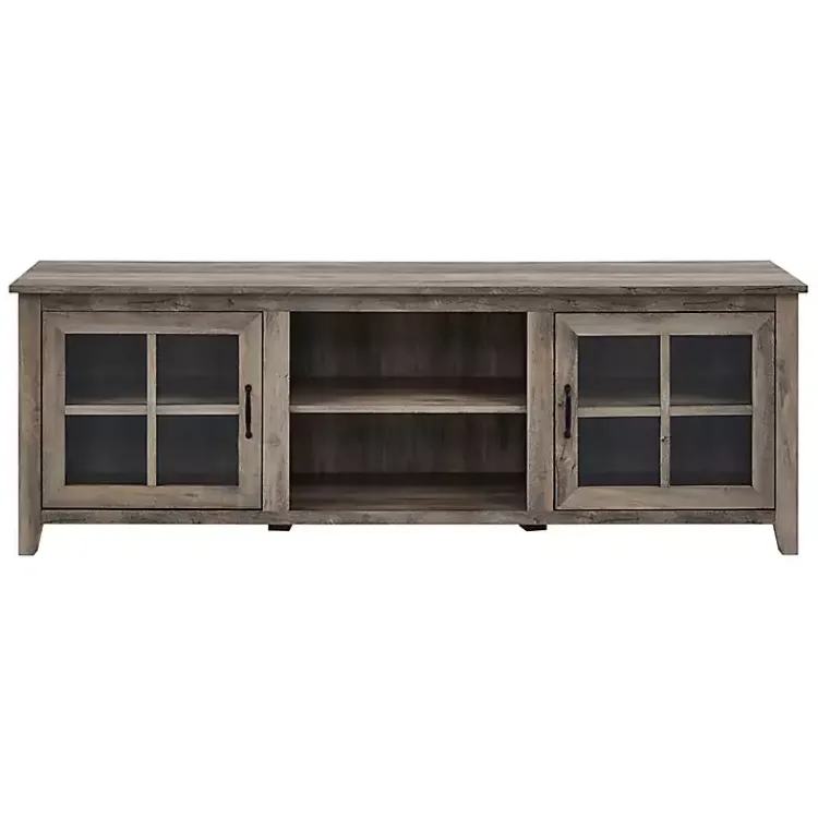 Kirklands Home Tv Stands & Media Consoles|Wash Glass Door TV Stand Gray