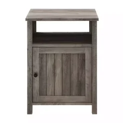 Kirklands Home Accent & End Tables|Wash Grooved Door Side Table Gray