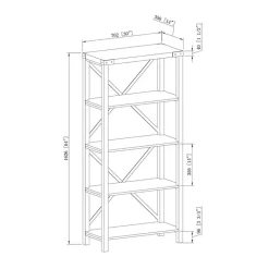 Kirklands Home Bookshelves|Wash Metal X Frame Back Bookshelf Gray