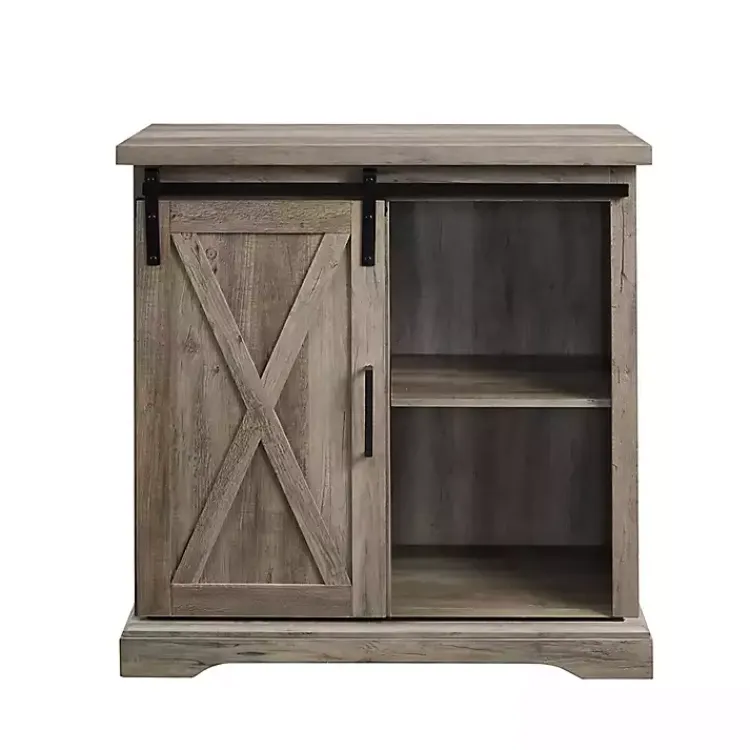 Kirklands Home Cabinets & Sideboards|Wash Sliding Barn Door Cabinet Gray