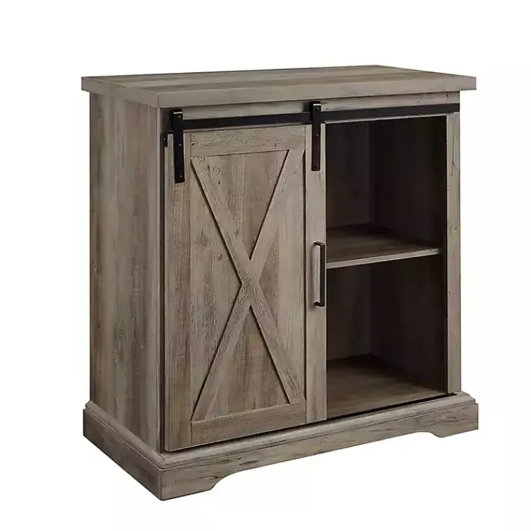 Kirklands Home Cabinets & Sideboards|Wash Sliding Barn Door Cabinet Gray