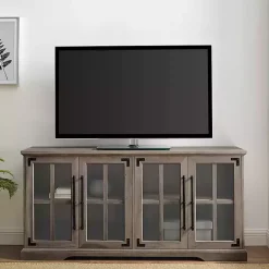 Kirklands Home Tv Stands & Media Consoles|Wash Window 4-Door TV Stand Gray