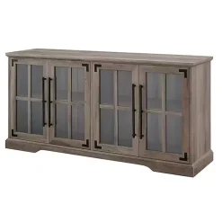 Kirklands Home Tv Stands & Media Consoles|Wash Window 4-Door TV Stand Gray