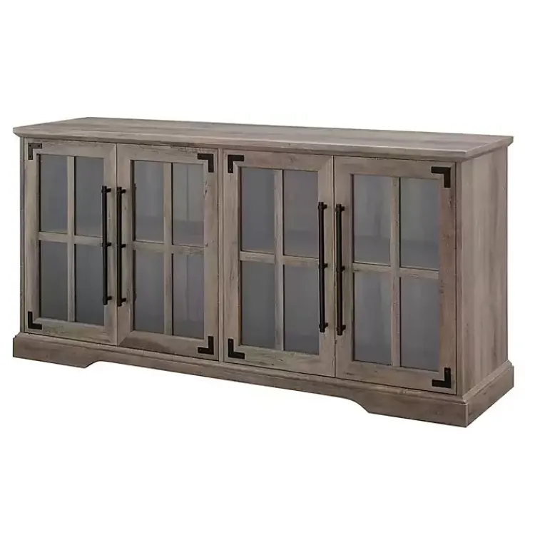 Kirklands Home Tv Stands & Media Consoles|Wash Window 4-Door TV Stand Gray