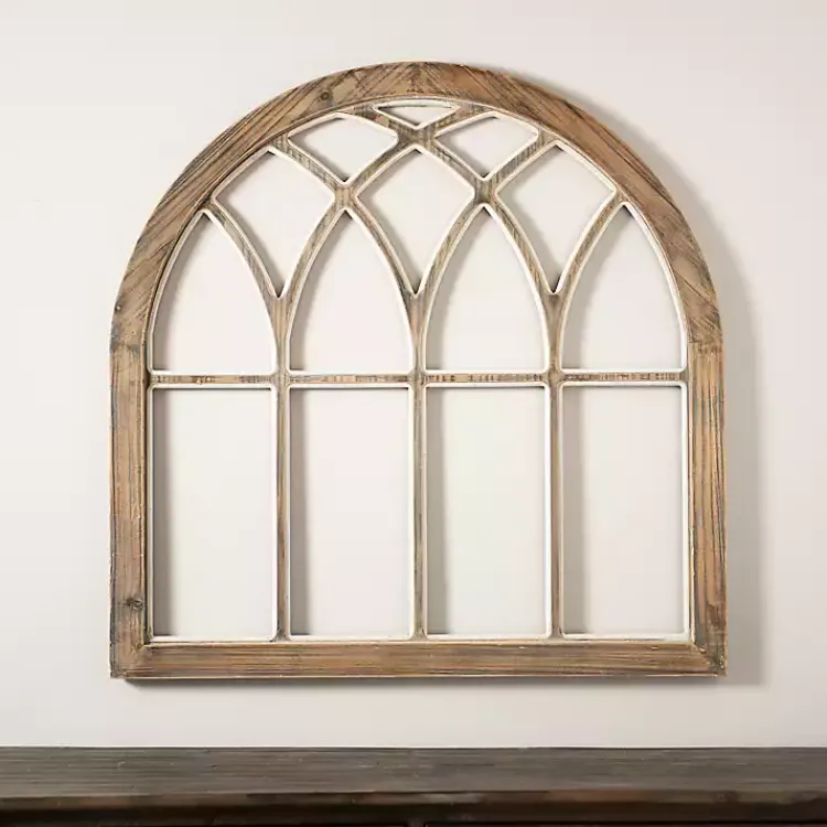 Kirklands Home Wall Plaques|Weathered Arch Wood Wall Plaque Gray