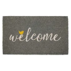 Kirklands Home Doormats|Gray Welcome Bird Coir Doormat