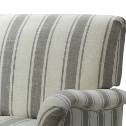 Kirklands Home Accent Chairs|Gray White Carved Slope Stripe Accent Chair
